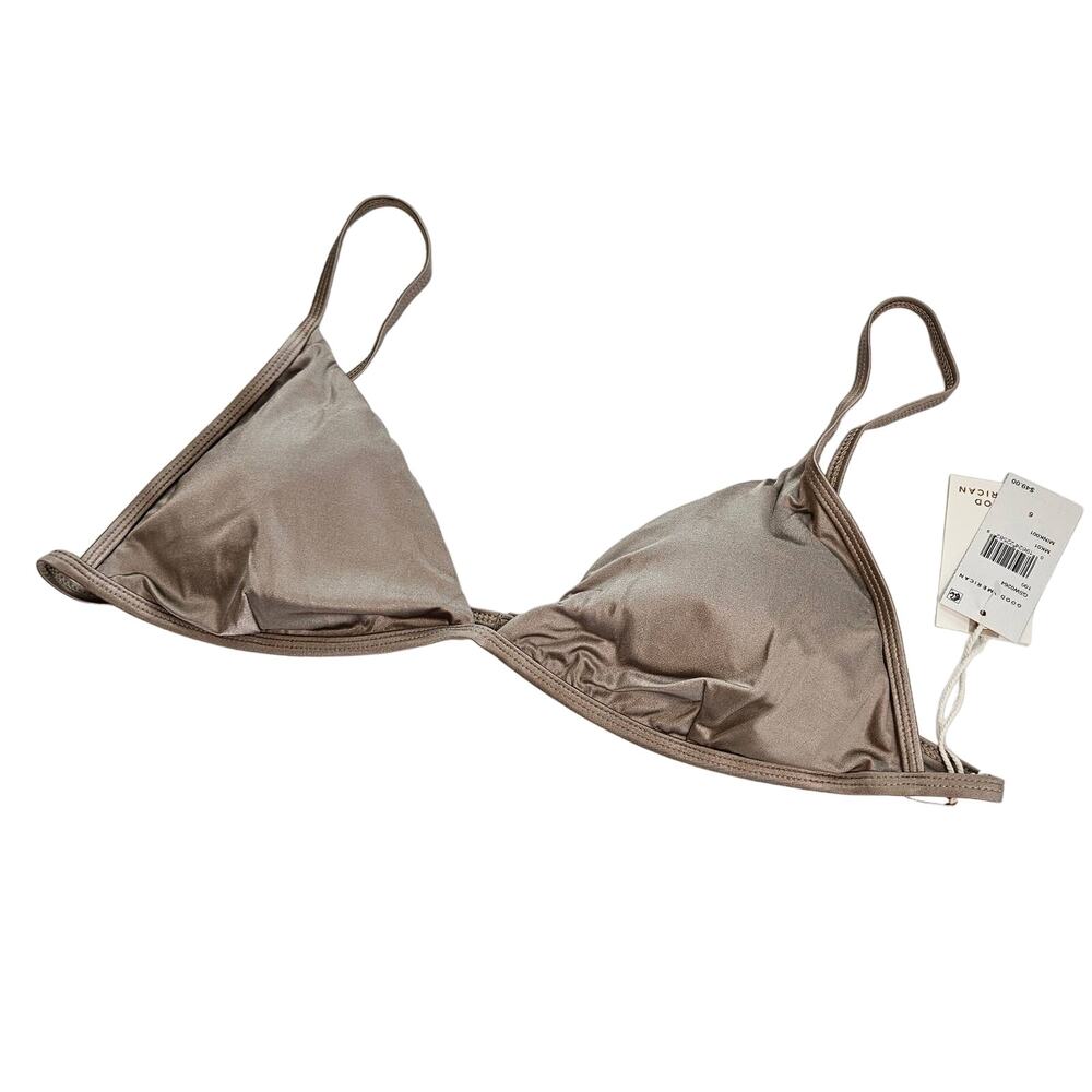 Good American Support Bikini Top Shine Mink Plus 3x‎